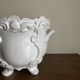 Moustiers Lallier white earthenware floor planter D30cm