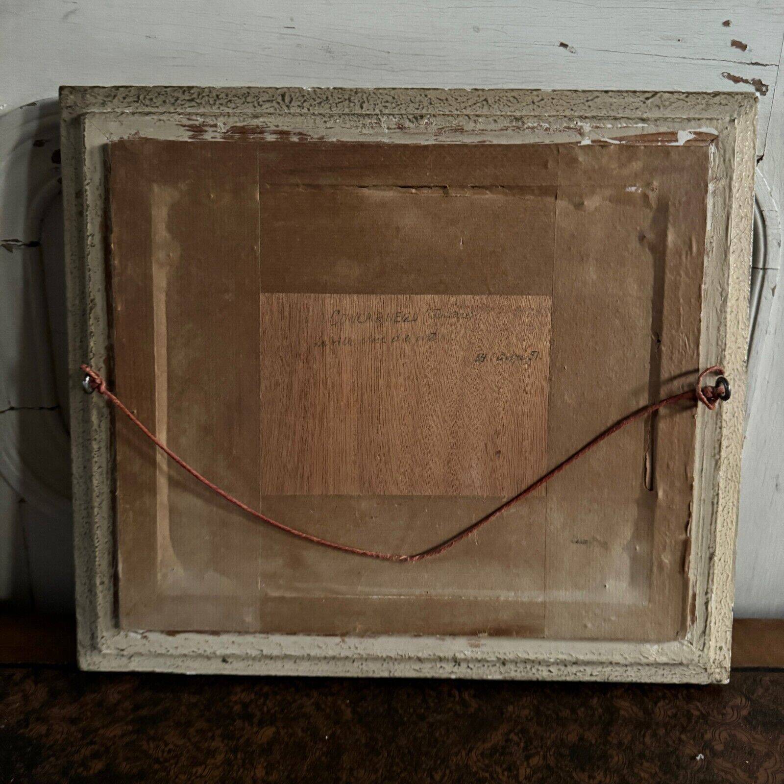 Huile sur panneau milieu XXe paysage breton Concarneau