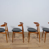 Mid century danish ch33 dining chairs by Hans J. Wegner for Carl Hansen & søn, set of 4