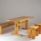 Table, bench and stools Les Arcs by Charlotte Perriand, France, 1960