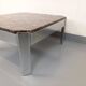 Vintage square coffee table in marble and chrome metal from the 70s