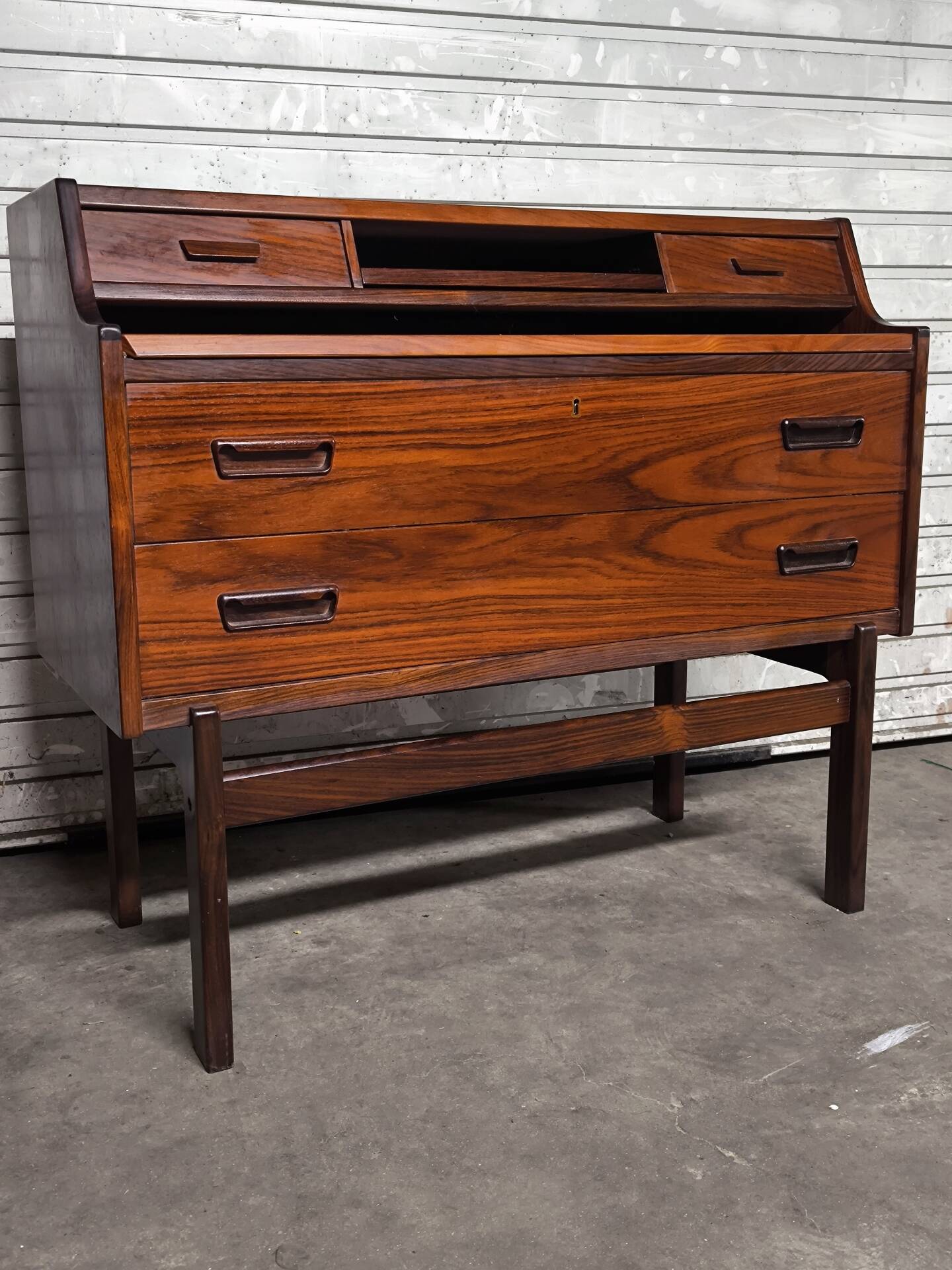 Vintage Scandinavian secretary Arne Wahl Iversen 1960 rosewood