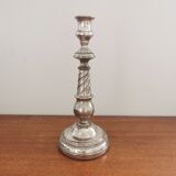 Silver metal candle holder