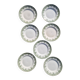 Set of 7 Flat Plates, Summer Model, Terre De Fer, Saint Amand