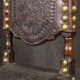 Pair of 18th-century antique Italian leather chairs