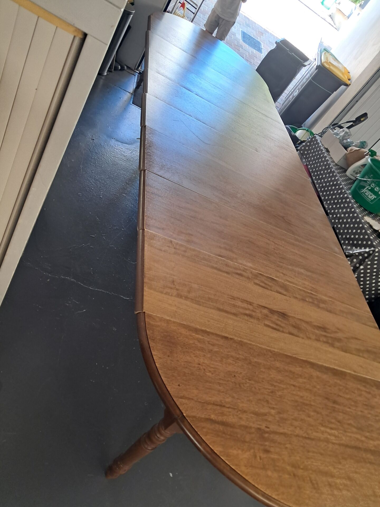 Oak table for 20 people.
