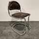 Vintage chrome and leather cantilever dining chairs, 1970s