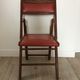 Folding chair wood and Skaï orange / vintage brown