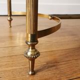Neoclassical coffee table in Alpine green marble and brass, 1960/70