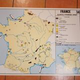 School map: france agriculture-livestock / france sources energy-mines