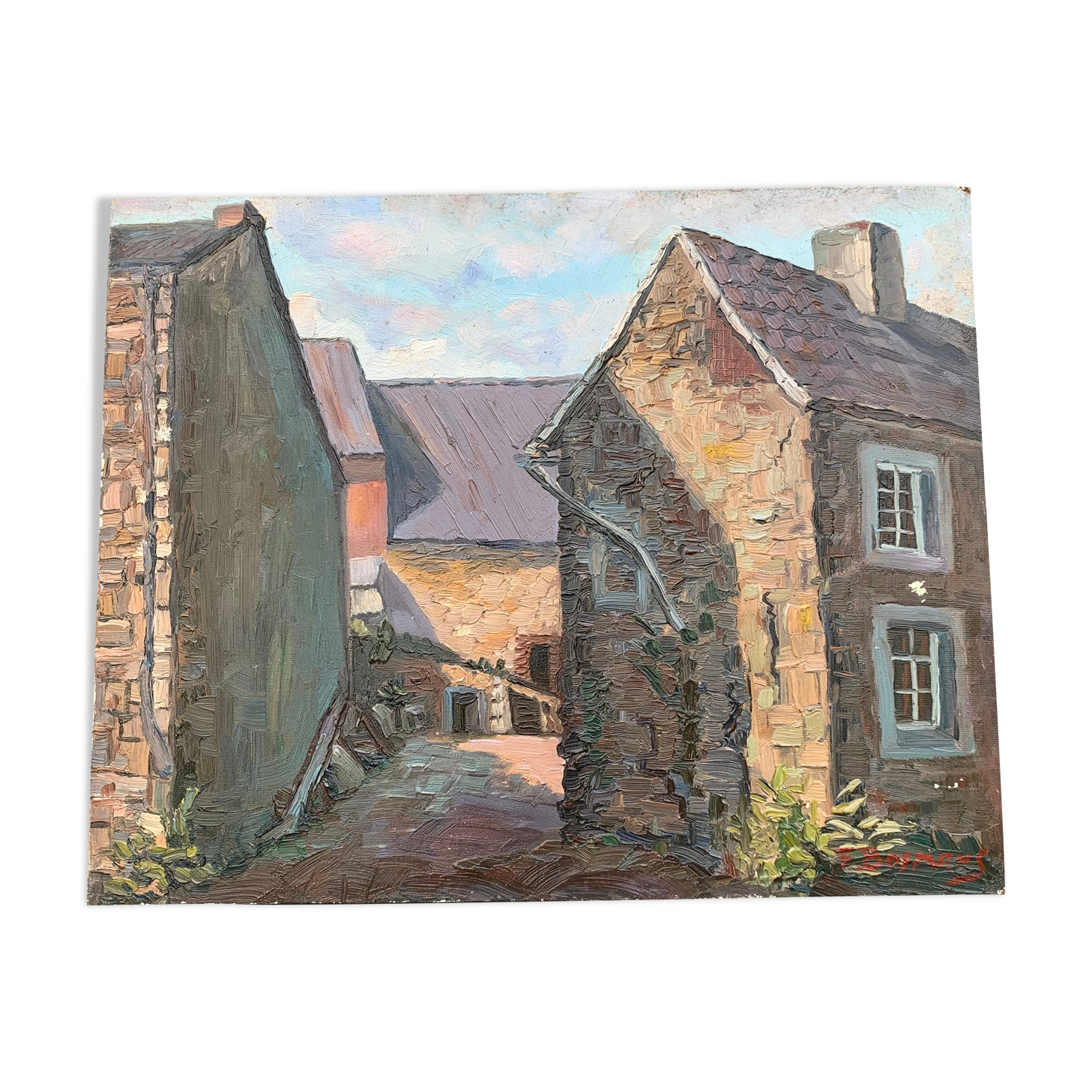 Oil painting on panel "farmyard"