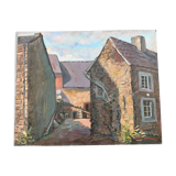 Oil painting on panel "farmyard"