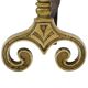 Gilded bronze andirons with rounded ball and patterns, antique fireplace accessory
