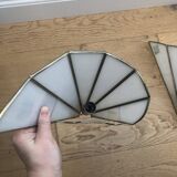 Pair of wall sconces in glass paste, handcrafted.