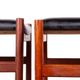 4 Tabourets Danois en teck et cuir noir modèle 40 par Hugo Farndsen 1960.