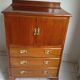 19th-century English side table, varnished mahogany