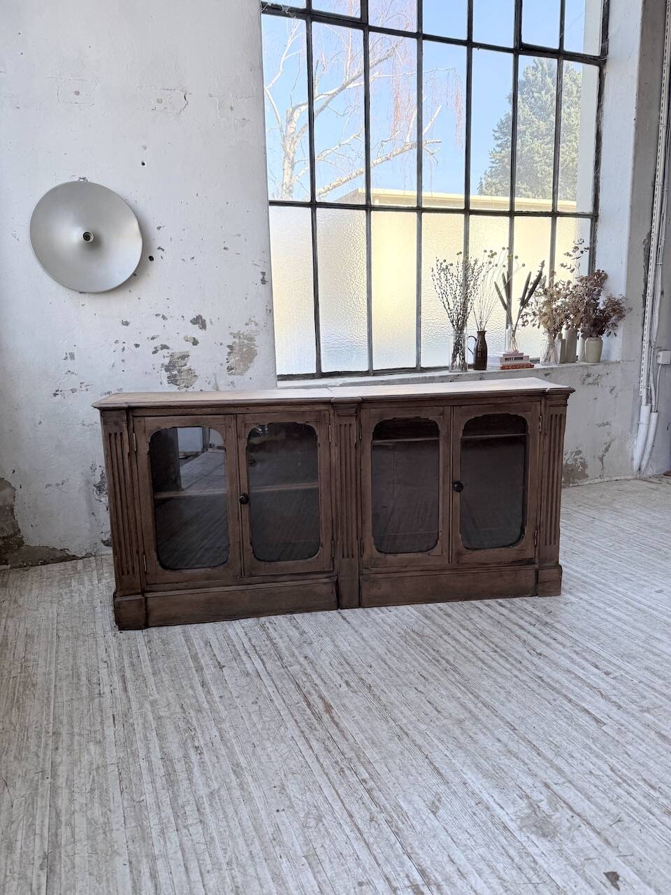 Enfilade display cabinet, solid oak, 1920.