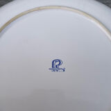 10 blue and green checked ceramic plates