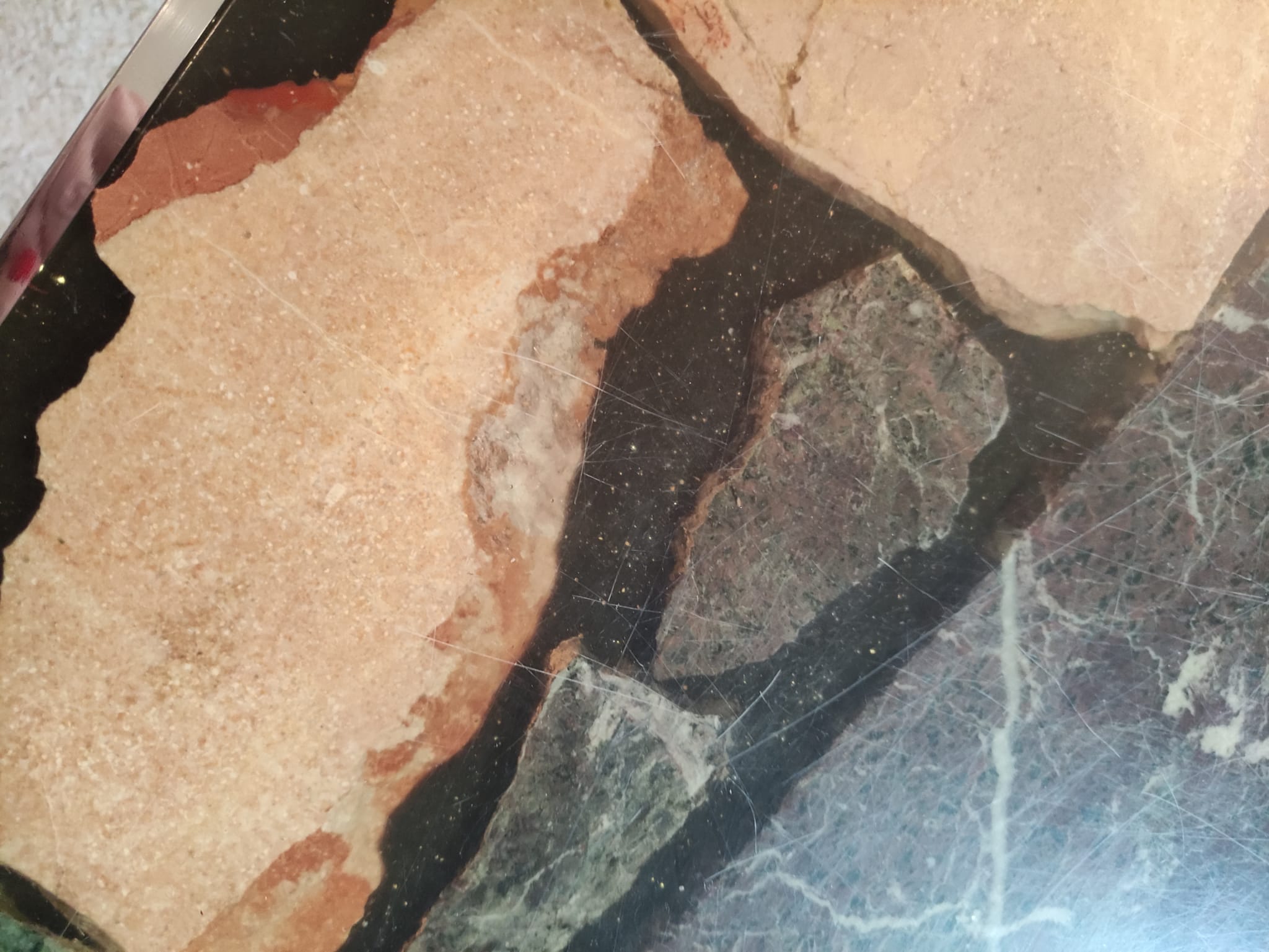 70s vintage chrome and resin coffee table