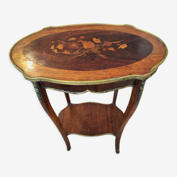 Louis xv louis xvi transitional style pedestal table in walnut marquetry
