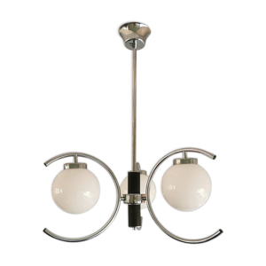 Lustre chrome avec 3 - verre