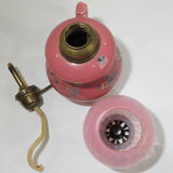 kerosene lamp faience /signed EF/vintage