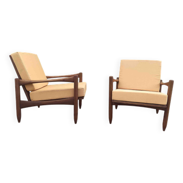 Paire de fauteuils scandinaves Années 60 refaits à neuf