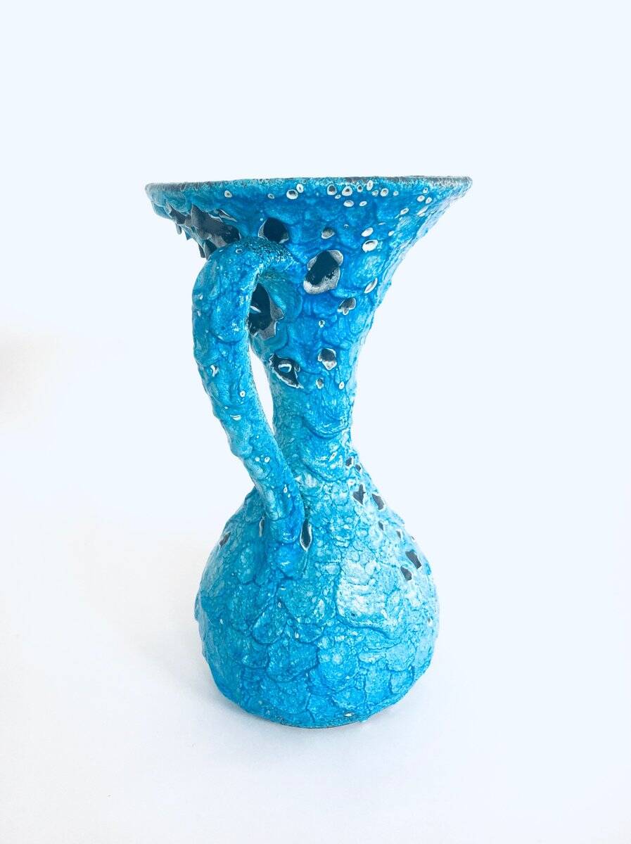 Art Ceramic Fat Lava Decanter Carafe Vase from MCM, Italy 1960s