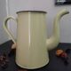 Vintage Yellow Enameled Sheet Metal Coffee Pot