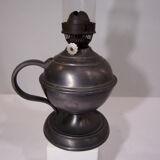 Vintage pewter oil lamp