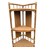 Rattan corner shelf