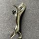Vintage silver metal horse knife holder