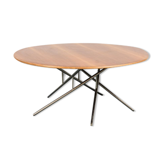 Table basse en bois métal tubulaire vintage