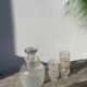 Carafe à liqueur en verre 1950 à pois signé art deco Tchécoslovaquie
