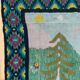 Romanian vintage rug with deers, nature scenery