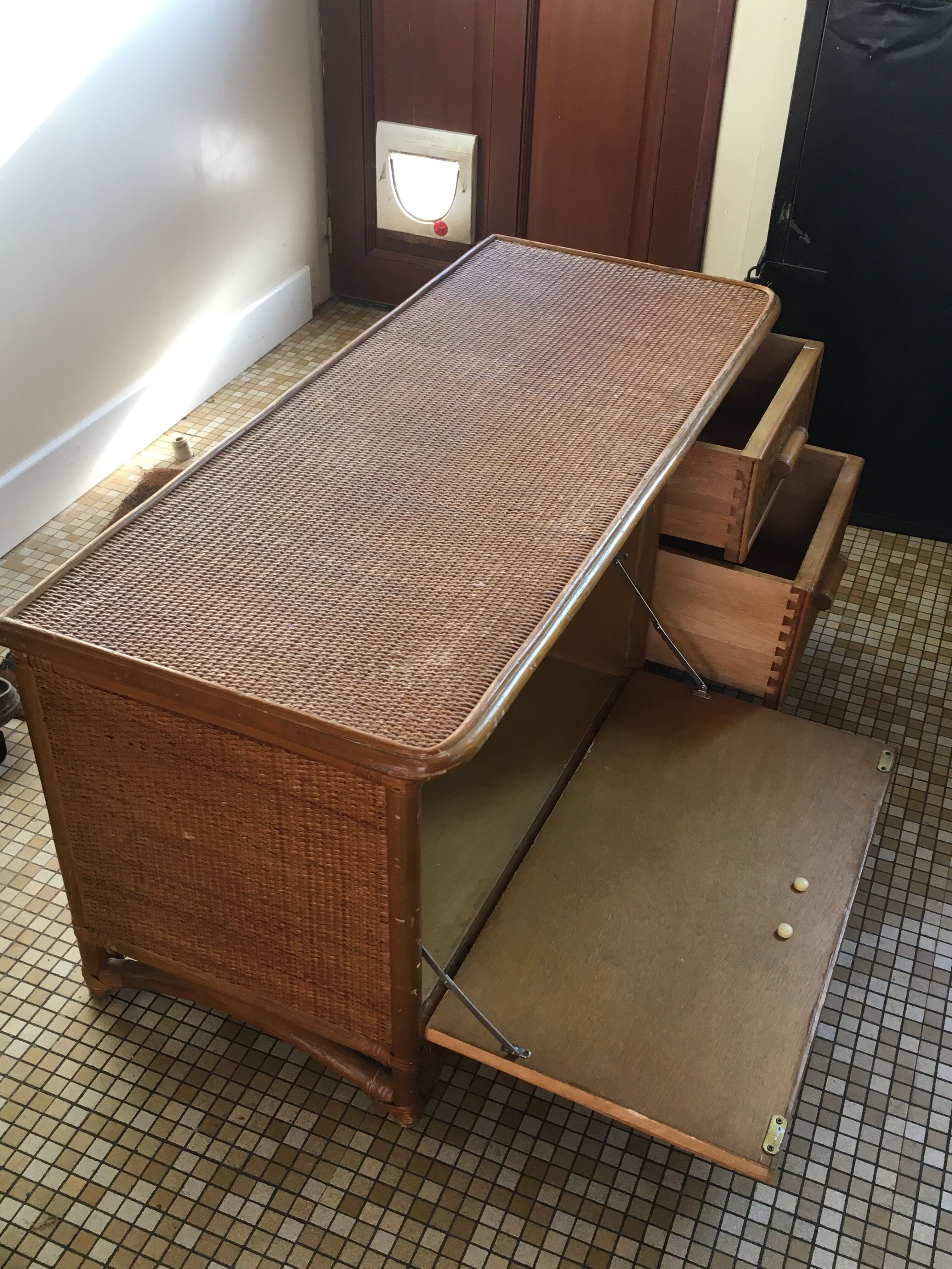 Low rattan furniture