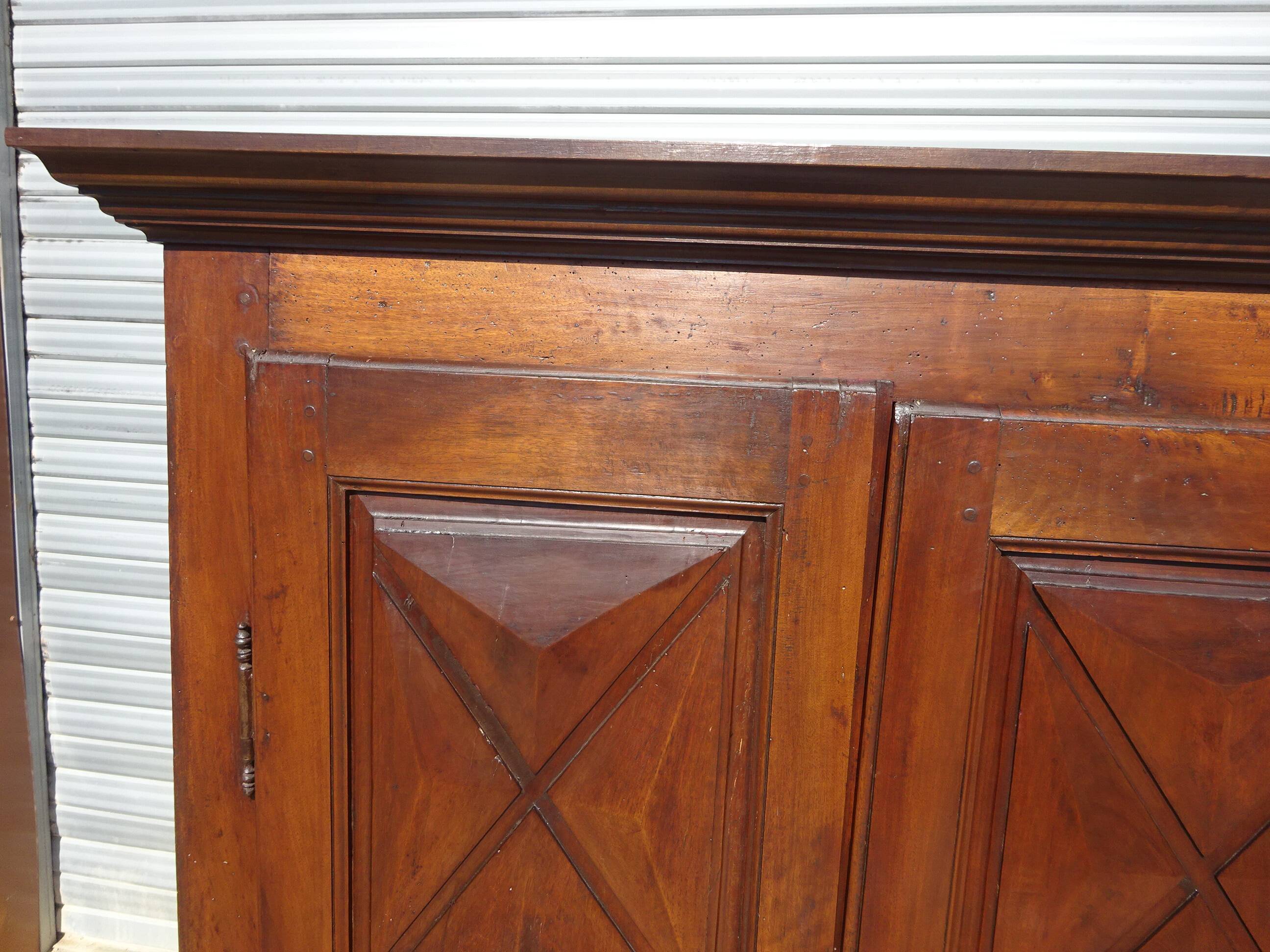 Antique Louis XIII wardrobe, diamond points
