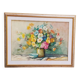 Oil painting on canvas Flowers - signed A. RENÉ 50x70 Cm 60s/70s