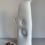 Raw white stoneware vase