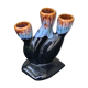 Soliflore for 3 flowers in flamed and vintage glazed ceramic