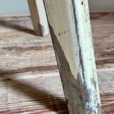 Old workshop stool in patinated solid wood