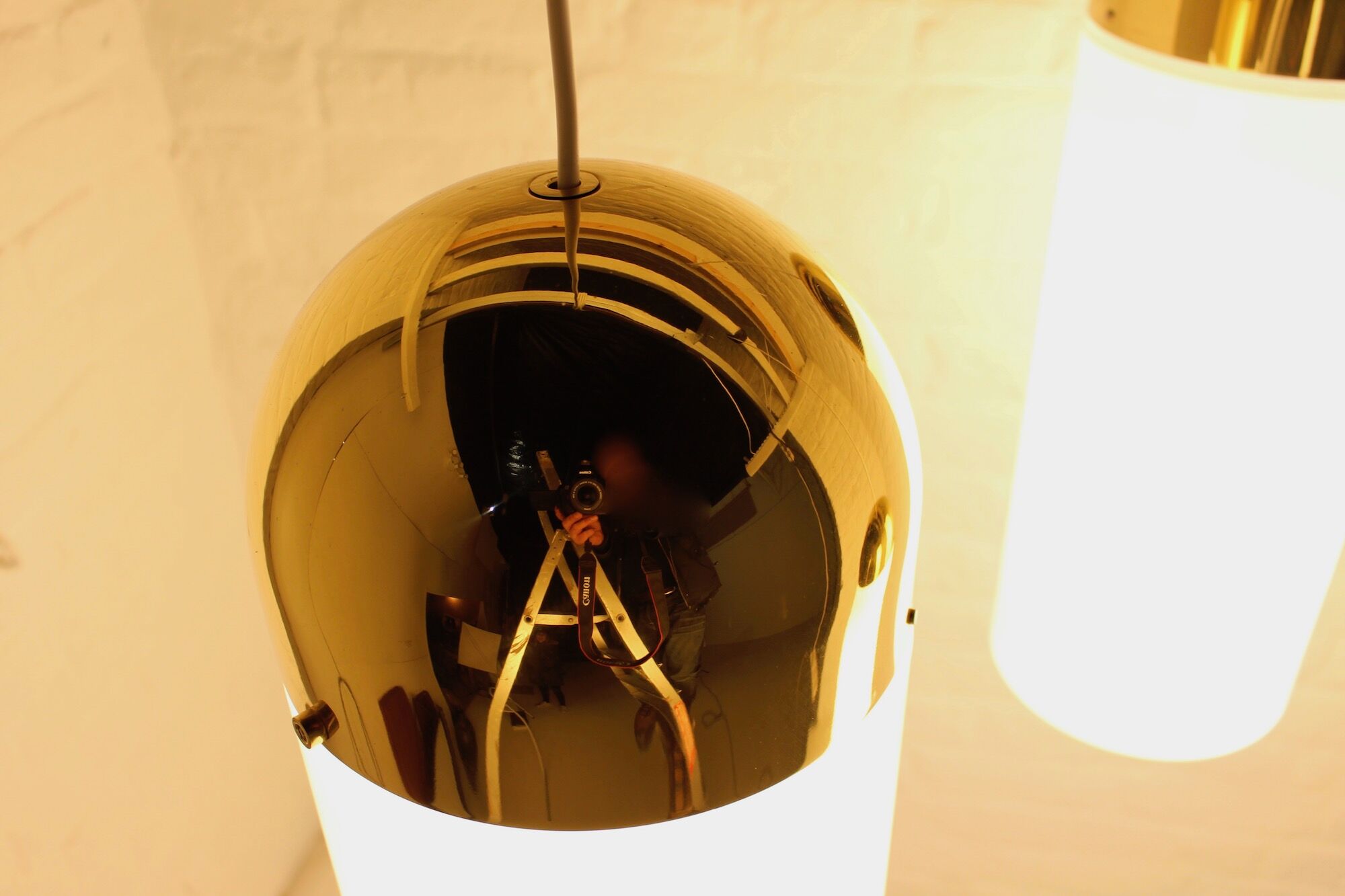 Large brass hanging Limburg glass