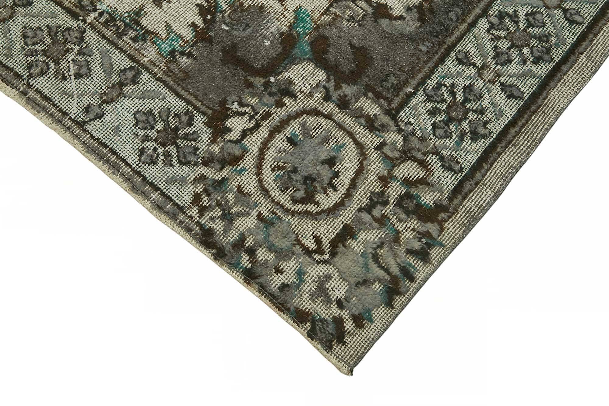 Overdyed Wool Vintage Handmade Carved Rug 169 cm x 288 cm