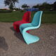 Lounge set with table and pair of Panton chairs