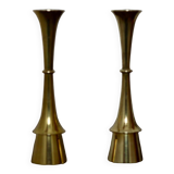 Pair of Scandinavian brass candlesticks from the 1950s by Dansk Designs.