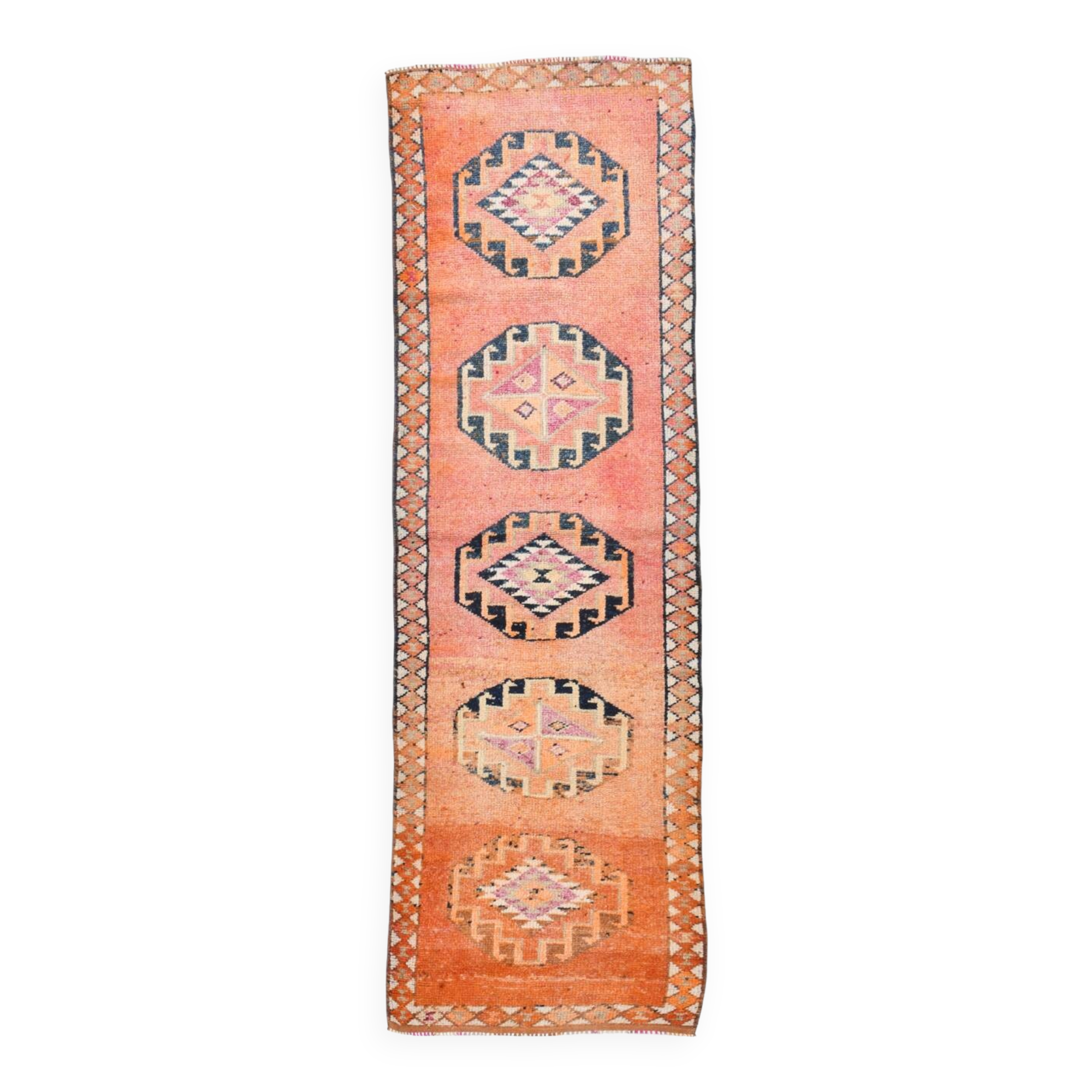 3x10 Turkish Vintage Runner Rug, 90x300Cm