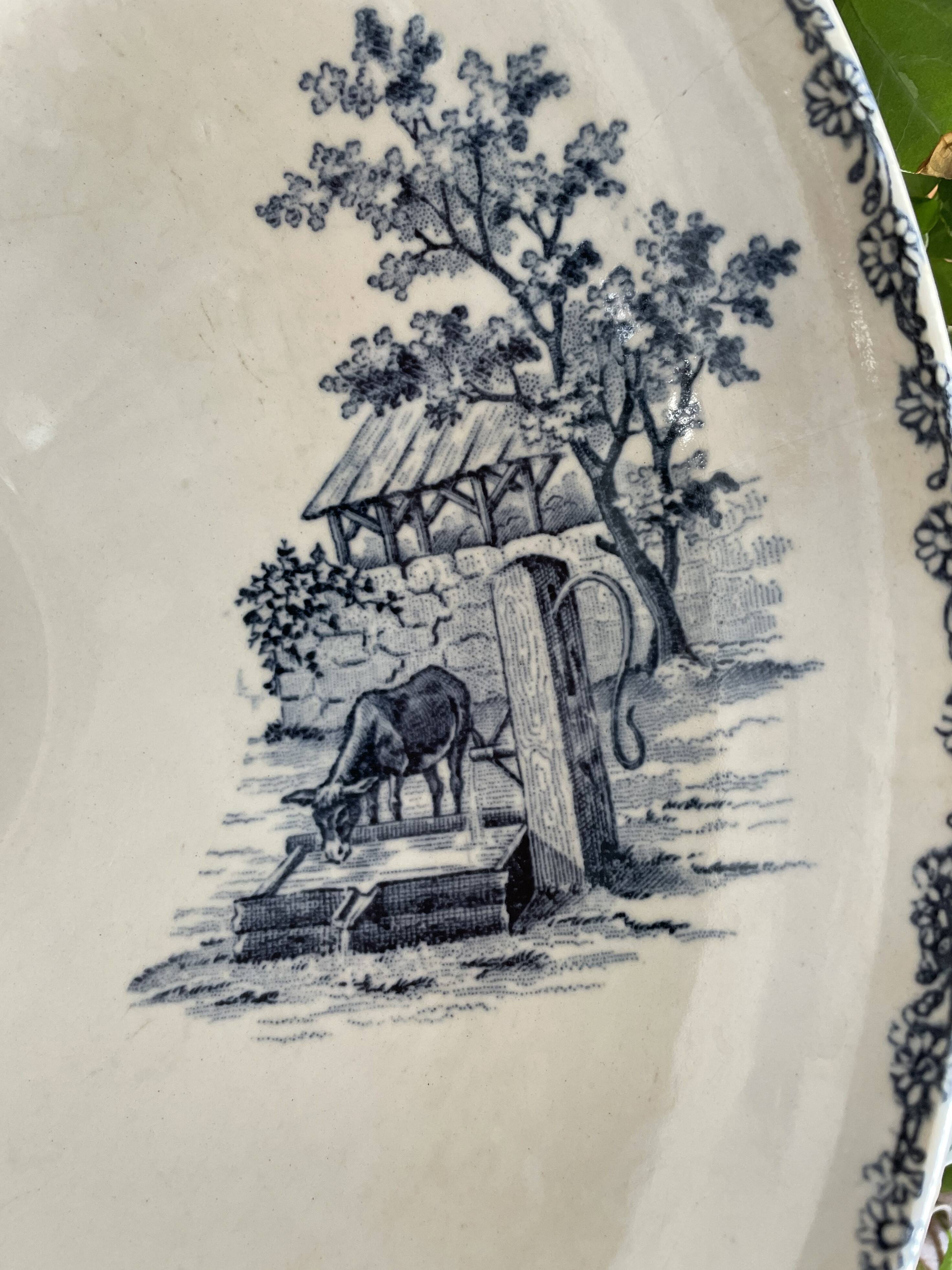 Antique earthenware salad bowl from Choisy-le-Roi