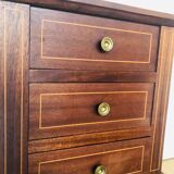 Bedside, walnut 3 drawers