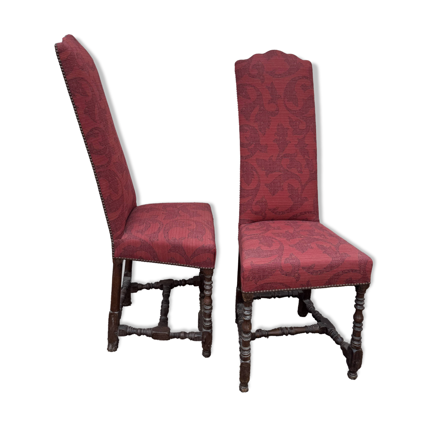 Louis XIII style red chairs