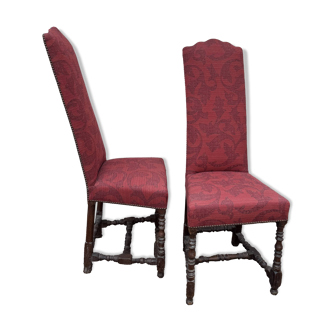 Louis XIII style red chairs